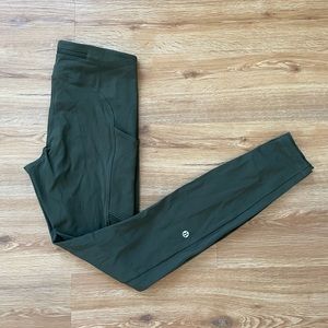 NWOT Lululemon running pants with pocket olive